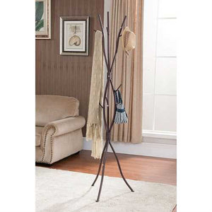 Tree Branch Metal Coat Rack Hat Stand in Bronze Finish