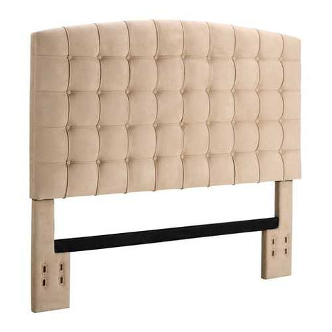 Image of Full / Queen size Tufted Padded Upholstered Headboard in Beige