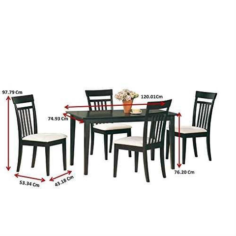 Image of Casual Contemporary 5-Piece Dining Set in Dark Brown Wood Finish