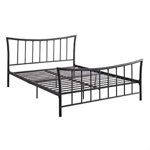 Queen size Brushed Bronze Metal Platform Bed with Head and Footboard