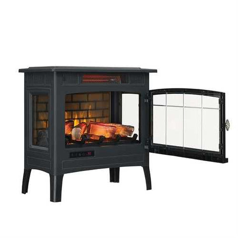 Image of Black Infrared Quartz Electric Fireplace Stove Heater