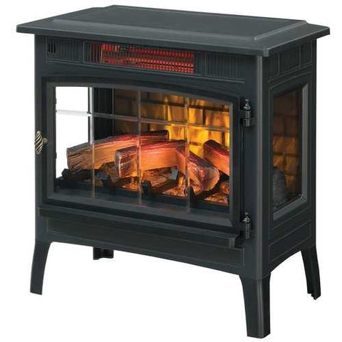 Image of Black Infrared Quartz Electric Fireplace Stove Heater