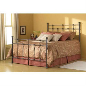 Twin size Classic Metal Bed in Hammered Brown Finish