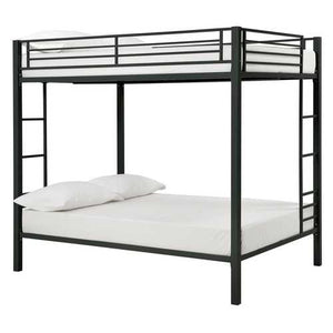 Full over Full size Sturdy Black Metal Bunk Bed