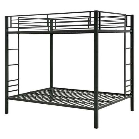 Image of Full over Full size Sturdy Black Metal Bunk Bed