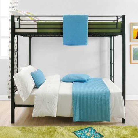 Image of Full over Full size Sturdy Black Metal Bunk Bed