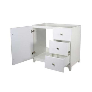 White Bathroom Vanity Cabinet 30 x 21 inch with Nickel Hardware