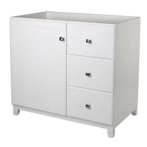 Image of White Bathroom Vanity Cabinet 30 x 21 inch with Nickel Hardware