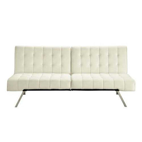 Image of Splitback Multi-Position Futon Sofa Sleeper in Vanilla