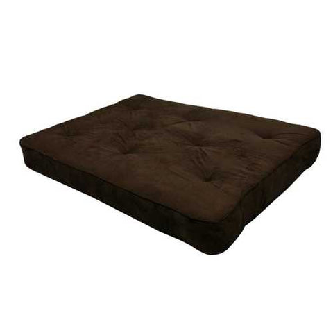 Image of 8-inch Thick Full Size Premium Coil Futon Mattress with Chocolate Futon Cover