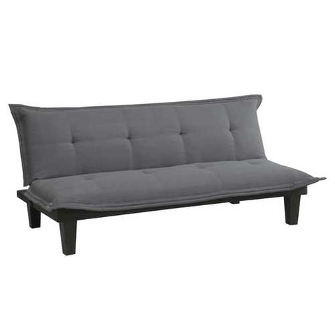 Image of Charcoal Microfiber Click-Clack Futon Sofa Bed Lounger