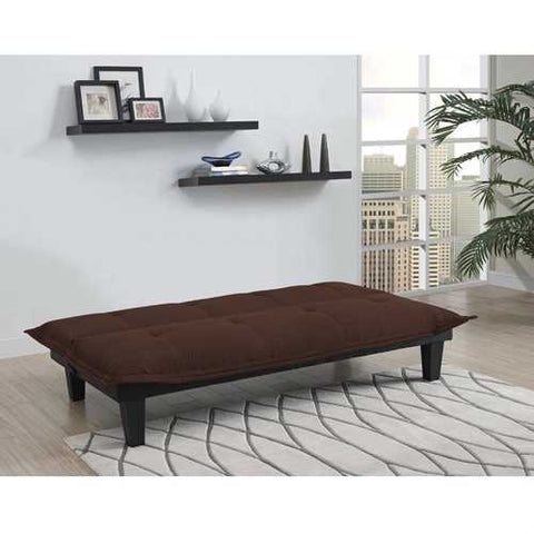 Image of Modern Convertible Sofa Bed Futon Lounger in Brown Microfiber