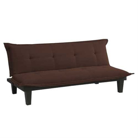 Image of Modern Convertible Sofa Bed Futon Lounger in Brown Microfiber