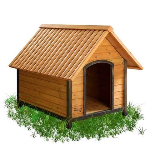 Image of Outdoor A-Frame Wood Dog House Weather-Resistant - Small Dogs up to 25 lbs