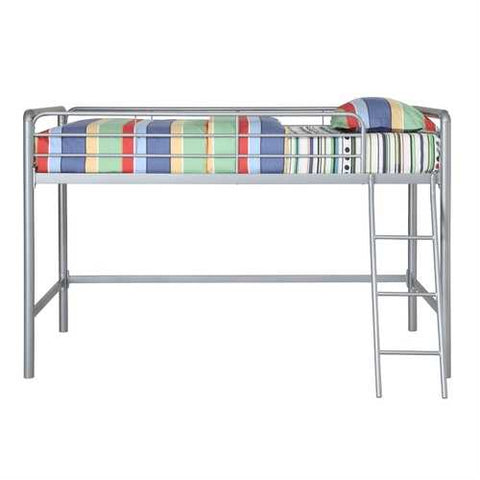 Image of Twin size Bunk Bed Style Metal Loft Bed in Silver