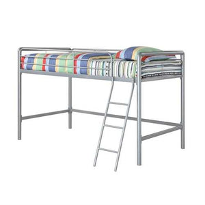 Twin size Bunk Bed Style Metal Loft Bed in Silver