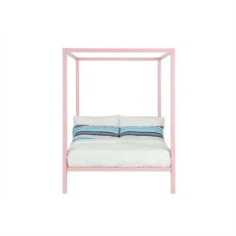 Image of Full size Modern Pink Metal Canopy Bed