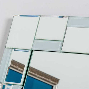 Contemporary 31.5 x 23.6 inch Rectangle Bathroom Mirror with hand cut Mirrors Edging