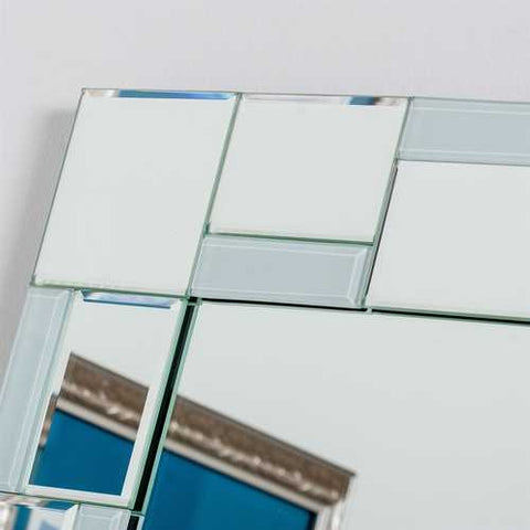 Image of Contemporary 31.5 x 23.6 inch Rectangle Bathroom Mirror with hand cut Mirrors Edging