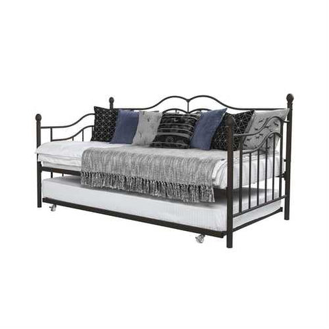 Image of Twin size Daybeds with Trundle Bed in Brushed Bronze Metal Finish