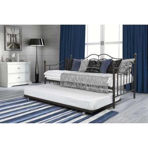 Image of Twin size Daybeds with Trundle Bed in Brushed Bronze Metal Finish