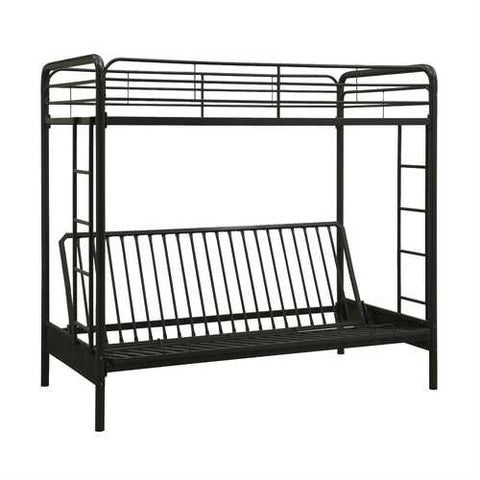 Image of Twin over Full Futon Bunk Bed Sleeper Sofa in Black Metal