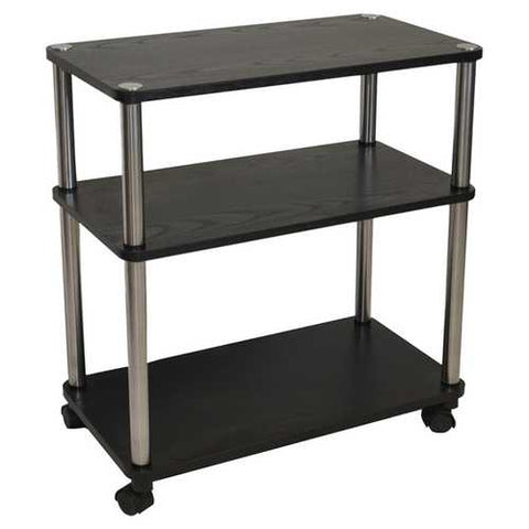 Image of 3-Shelf Mobile Home Office Caddy Printer Stand Cart in Black