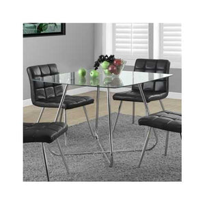 Modern Square Dining Table 40 x 40-inch with Tempered Glass Top