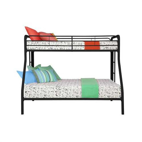 Image of Twin over Full size Bunk Bed in Sturdy Black Metal