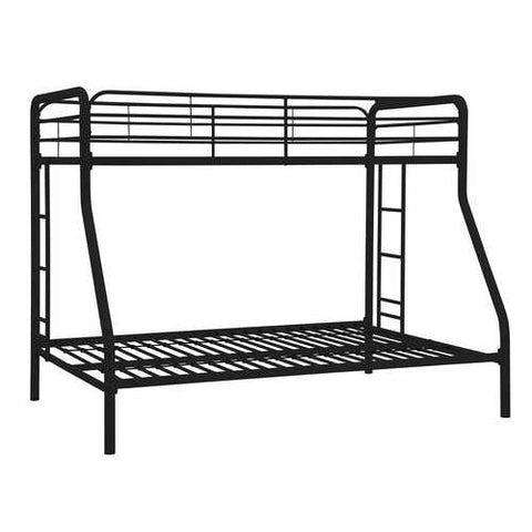 Image of Twin over Full size Bunk Bed in Sturdy Black Metal