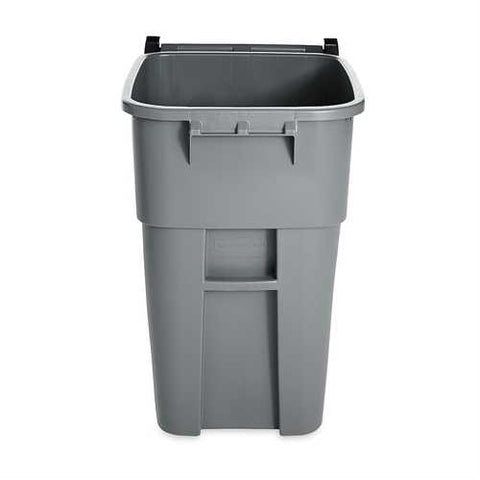 Image of 50 Gallon Gray Commercial Heavy-Duty Rollout Trash Can Waste/Utility Container