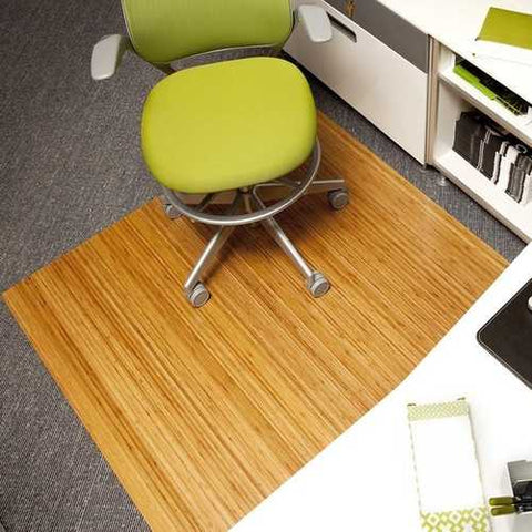 Image of Eco-Friendly Bamboo Rectangular Chair Mat in Natural