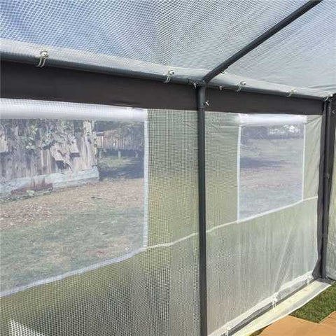 Image of Outdoor Garden 8 x 10 Ft Greenhouse with Steel Frame and White PE Cover