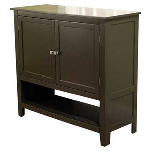 Espresso Buffet Sideboard Cabinet with Bottom Storage Shelf