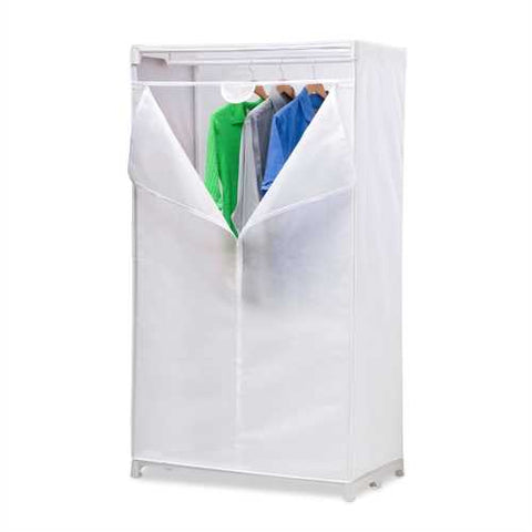 Image of 36-inch White Portable Closet Clothes Organizer Wardrobe