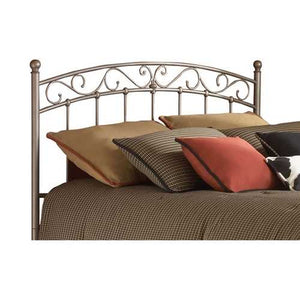 Full size Arched Metal Headboard in New Brown Finish