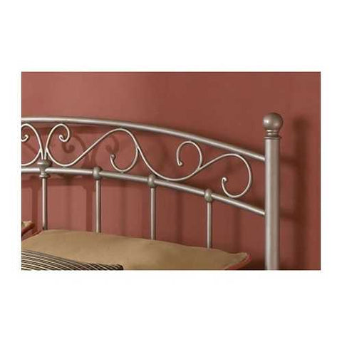 Image of Full size Arched Metal Headboard in New Brown Finish