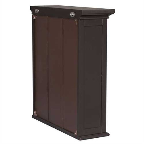 Image of Dark Espresso 2-Door Bathroom Wall Cabinet with Open Shelf