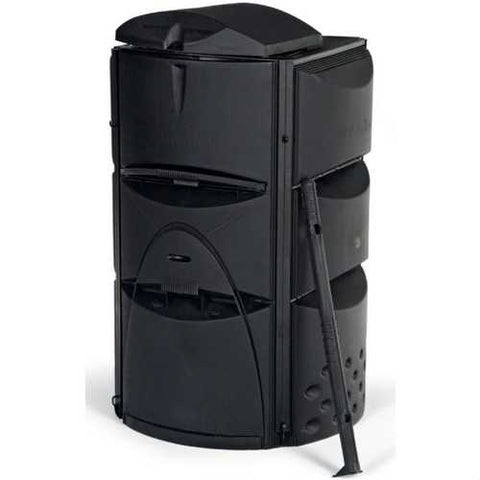 Image of 120 Gallon Black Plastic Compost Bin with 3 Composting Chambers