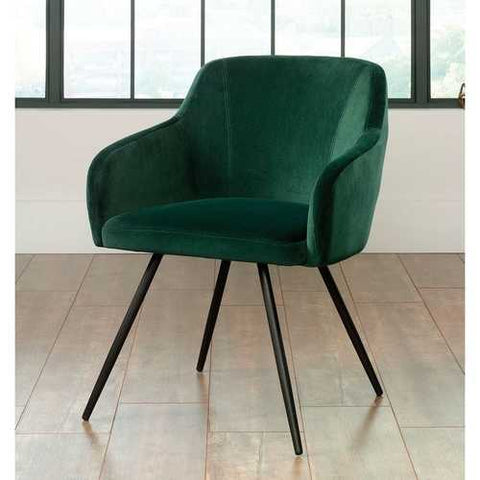 Image of Emerald Green Upholstered Mid-Century Low Back Armchair Steel Legs