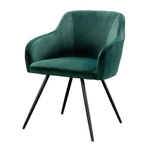 Image of Emerald Green Upholstered Mid-Century Low Back Armchair Steel Legs