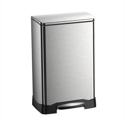 Image of Stainless Steel 10.5 Gallon Kitchen Trash Can with Step Pedal No Hands Lid