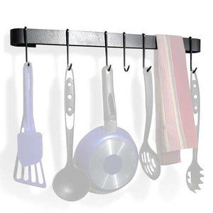 Wall Mounted Kitchen Pot Rack with 8 Hooks and Drywall Anchors