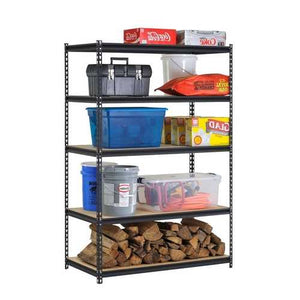 Heavy Duty Black Metal Storage Rack Shelving Unit with 5 Adjustable Shelves