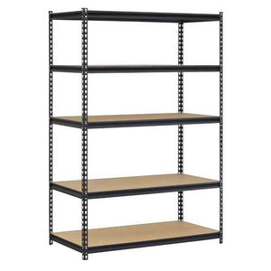 Heavy Duty Black Metal Storage Rack Shelving Unit with 5 Adjustable Shelves