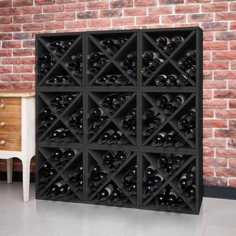 Image of Stackable 12-Bottle Wine Rack in Espresso Brown Wood Finish