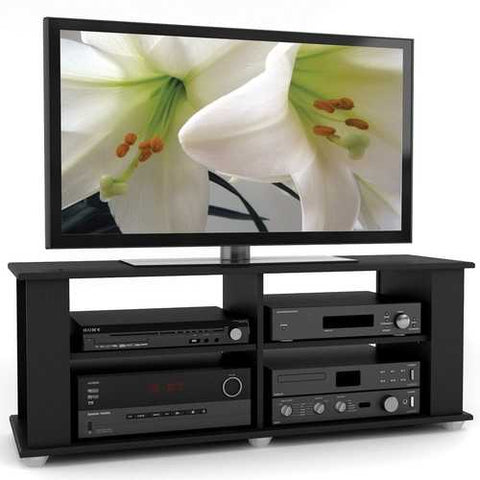 Image of Contemporary Black TV Stand - Fits up to 54-inch TVs