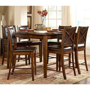 San Francisco 5-Piece Dining Set in Rustic Oak Finish