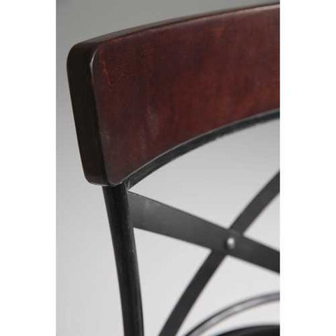 Image of Black and Cherry 30-inch Metal and Wood Bar Stool with Swivel Seat