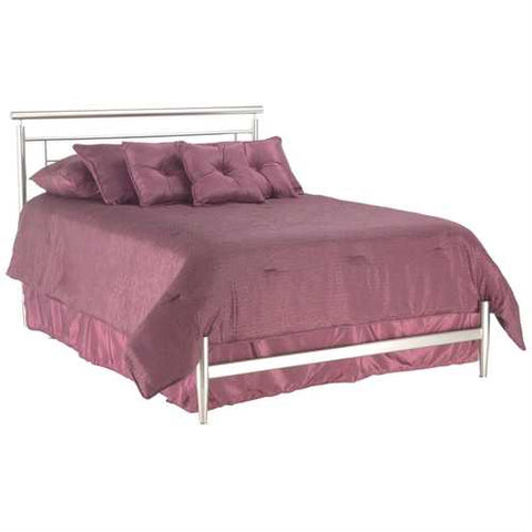 Image of Queen size Modern Metal Bed in Brushed Satin Finish